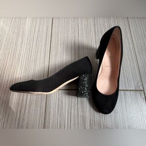 Kate Spade Dolores Black Glitter Heel Pumps 35